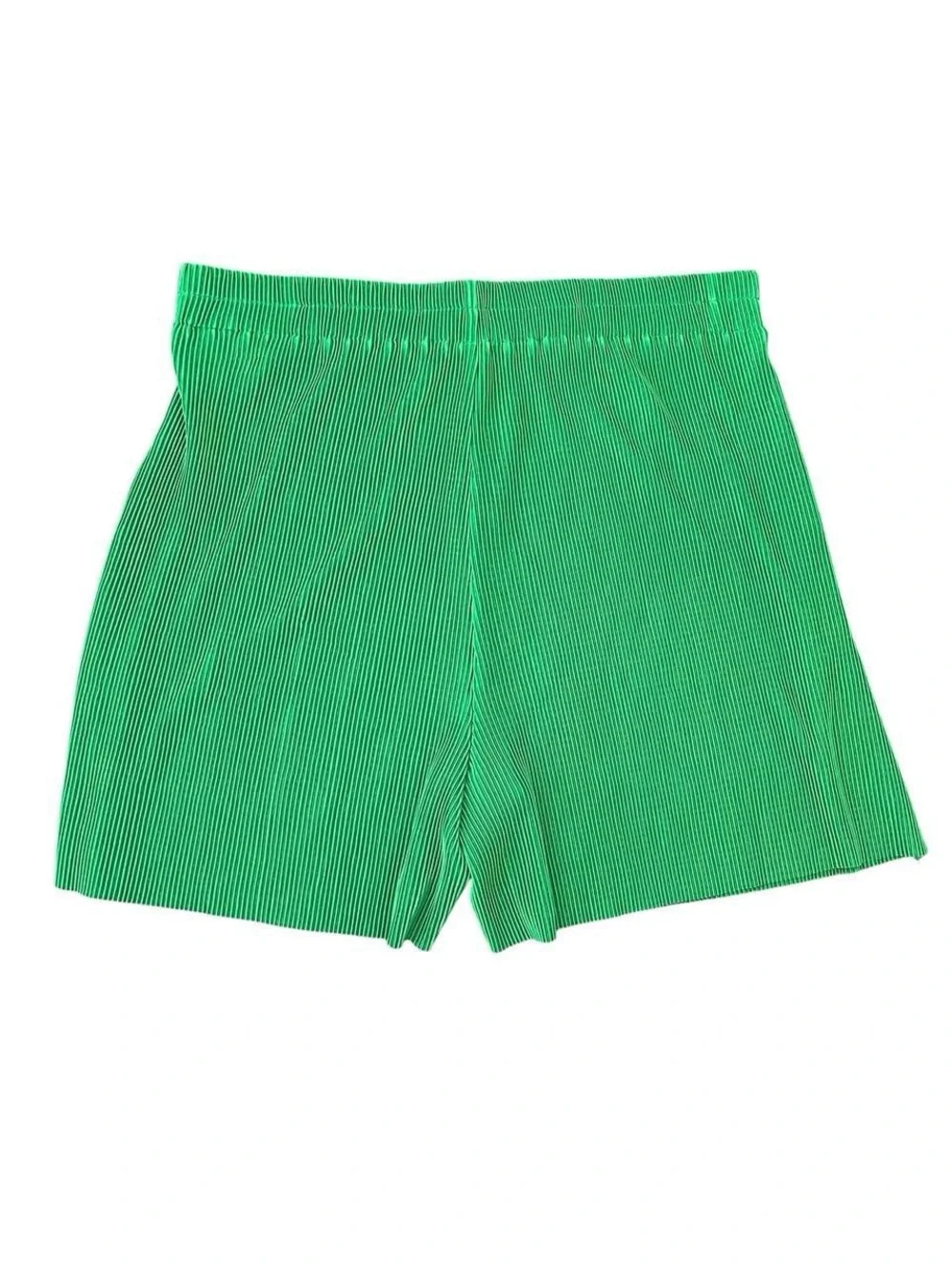 UMGEE Pleated Plissé Two-Piece Short Set- Green Size:Large
